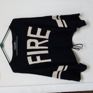 NWOT Women's Gabrielle Union New York and Company LS Sweater, Black and Gold, L.